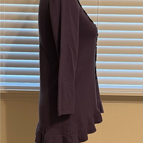NWT Cashmere & silk Avec sweater. Very soft XS Violet Blue & Black. - Picture 4 of 5